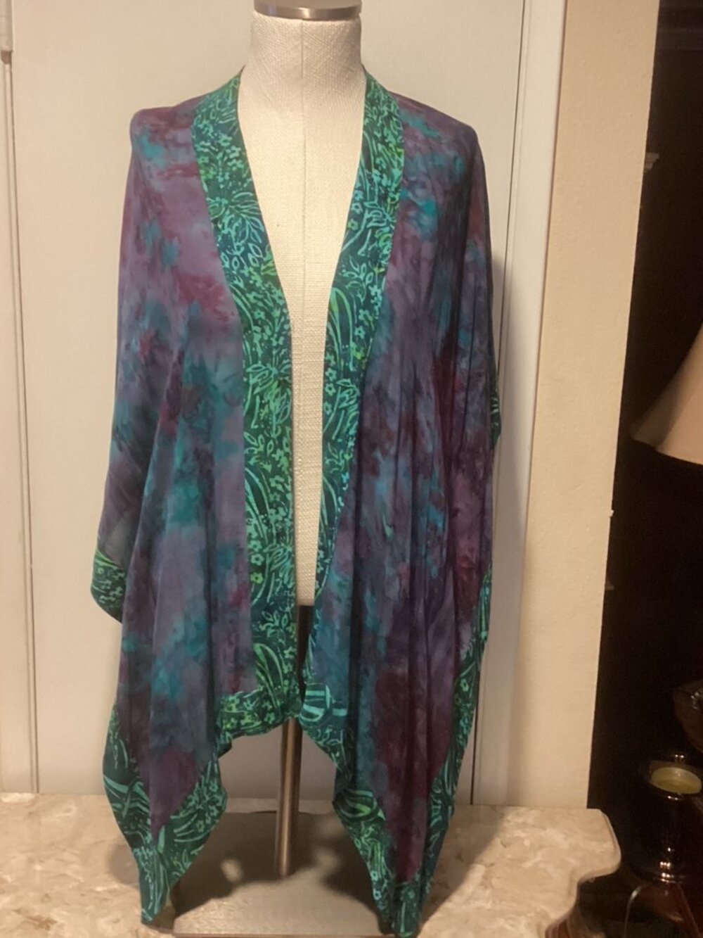 Soft Surroundings Vista Tie Dye Coverup Kimono Topper Small/Medium